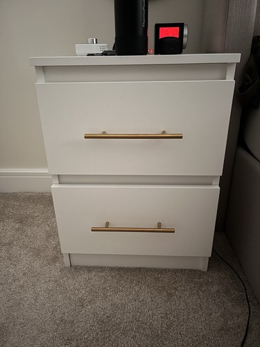 White bedside table - white,
