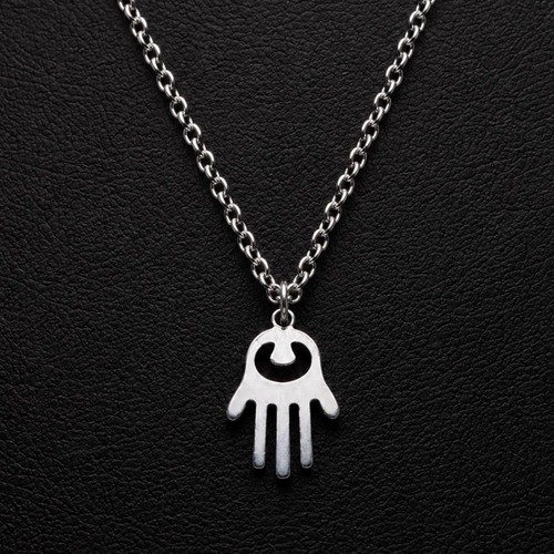 Hamsa hand necklace silver - hamsa,