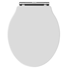 Hudson Reed Chancery White Soft Close Quick Release Toilet Seat Chrome Hinges