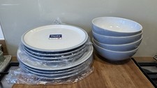 Denby cool Blue Dinner Set. 12