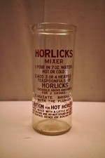 Vintage Glass Horlicks Mixer Vessel Jar England Advertising Collectibles Rare "