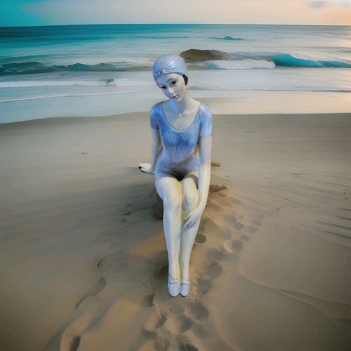 Vintage art deco bathing - art,