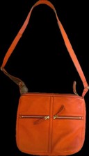 FOSSIL orange Leather Across