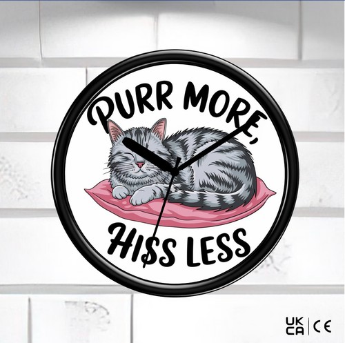 Cat wall clock purr - cat,