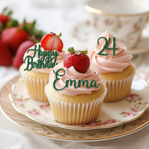 Personalised glitter cupcake - personalised,