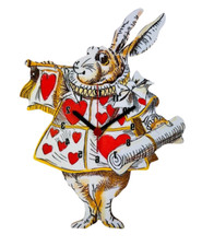 White Rabbit Alice in Wonderland Backwards Clock - White Rabbit Gift - AW6-CB