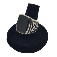 Gothic Black Enamel Ring