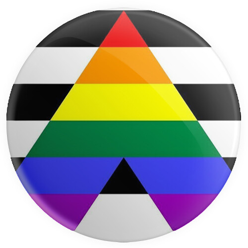 Straight ally button pin - straight, badge