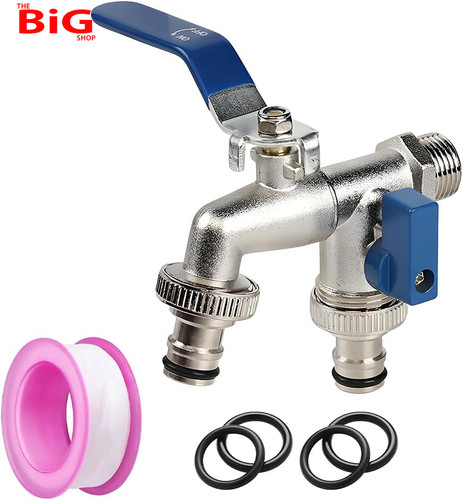 Double garden tap dual - dual, outlet