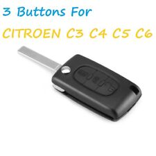 For Citroen C3 C4 C5 C6 Picasso 3 Button Flip Remote Key Fob Case + Blade UK