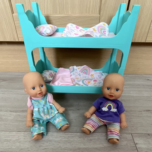 Turquoise doll bunk bed - 1:6,