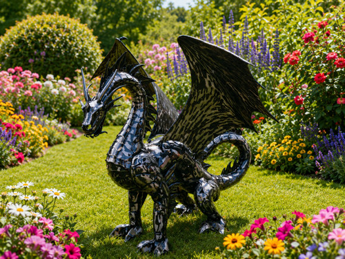 Dragon silver and black - silver,