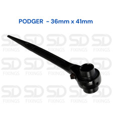 Ratchet Podger Spanner 36mm x 41mm Scaffold Spanner, Double Socket Wrench Black