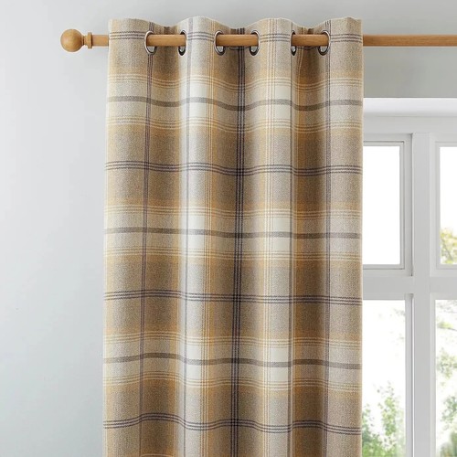 Highland check ochre single - check,