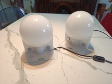 HARVEY GUZZINI rare paire de lampes de table SIRIO ORIGINALI Blanch Space Age 70