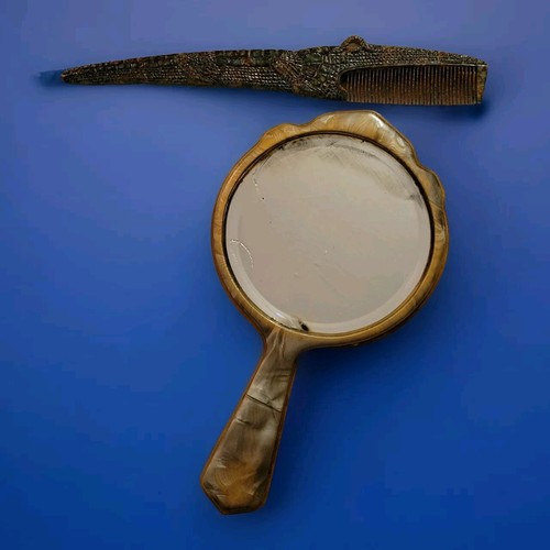 Antique hand mirror and - mirror,