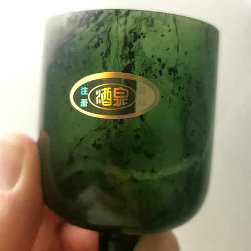 Jade glass goblet marbled - jade,