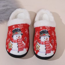 Womens Warm Christmas Slippers Ladies Lovely Fashion Shoes Home Wear Slippers