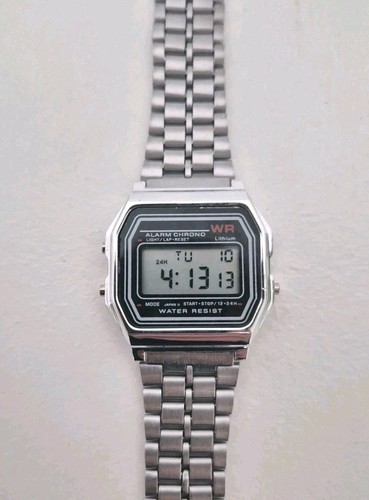 Vintage silver digital watch - vintage,