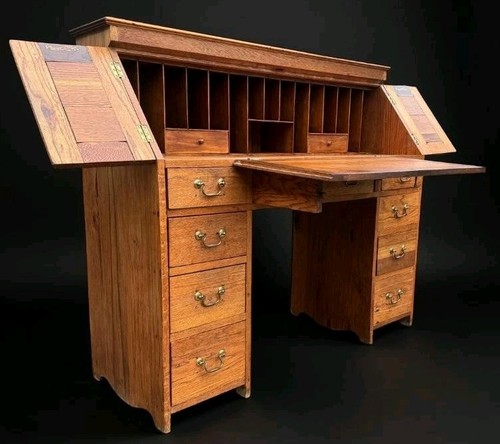 Antique solid oak arts and - solid,