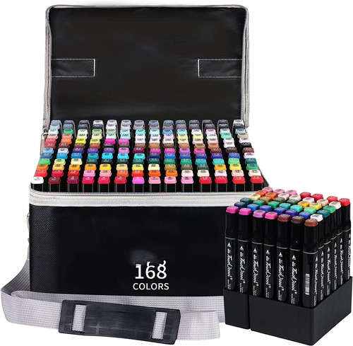 168 colors markers graphic - markers,