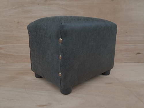 Footstool grey aged look - footstool,