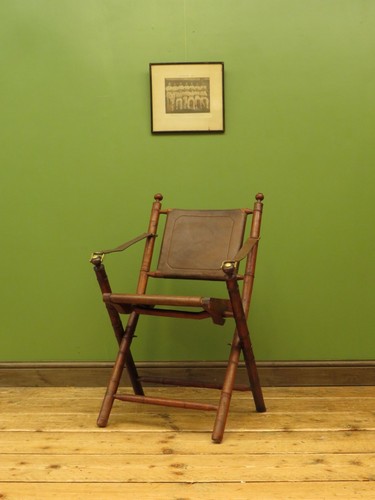 Campaign chair antique leather - antique,