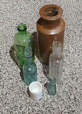 Mixed Lot Of Vintage Bottles & ointment pot