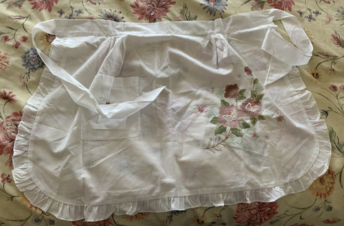 Vintage waist apron pinny red - vintage,