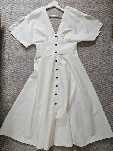 Zara white corset midi - white, dress
