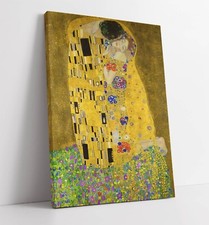 GUSTAV KLIMT, THE KISS -CANVAS WALL ART PICTURE PRINT PAINTING- GOLD FAMOUS ART