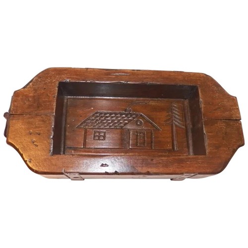 Antique wooden butter mold - butter,