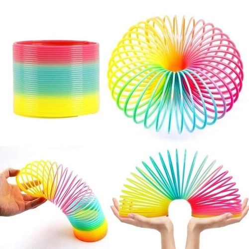 Jumbo rainbow slinky toy - slinky, set