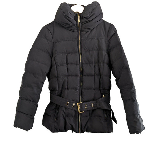 Zara black down puffer jacket - down,