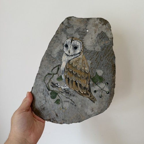 Vintage hand painted barn - hand, owl