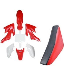 Red Plastic Fender Kit + Seat for CRF50 Pit Dirt Bike Thumpstar 110cc 125cc XR50