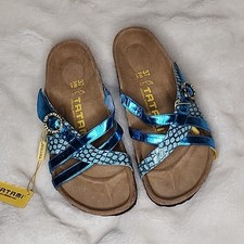 Tatami by Birkenstock Women's Blue Sandals Size 37/6US Snake Buckle