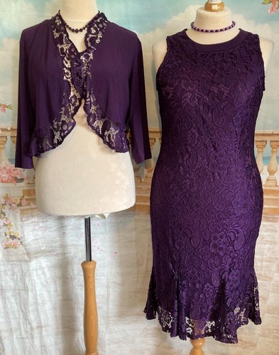 Purple lace occasion dress - purple,