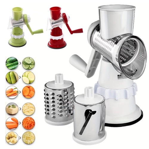 Rotary cheese grater - 3-in-1,
