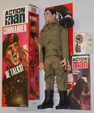 vintage action man 40th anniversar black hair talking commander boxed