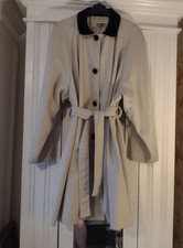Women's,  Vintage,  Trench,  Coat, Beige Colour,  Velvet Collar & Buttons