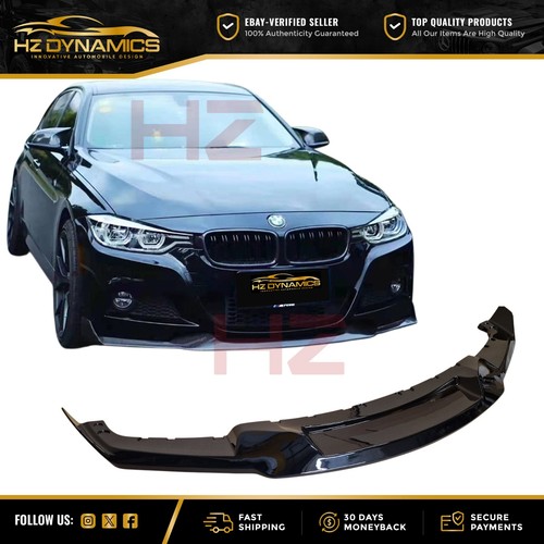 Gloss black front lip splitter - black,