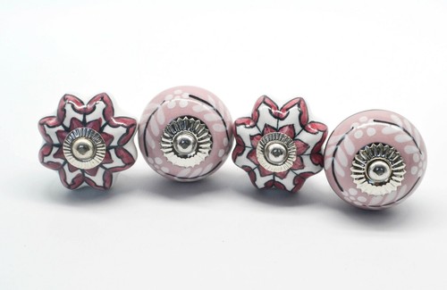 Pink beige ceramic - beige, knobs