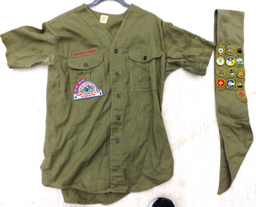 Vtg boy scout shirt merit - vtg., &
