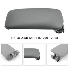 Gray Leather Armrest Centre Console Lid For Audi A4 B6 B7 2001-2008 8E0864245E