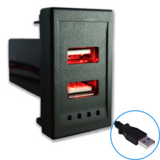 VW T4 Transporter OEM Style USB Phone charger Dash Blank Switch RED AUDIO LEAD