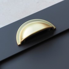 Kitchen Cupboard Cup Handles Black Brass Chrome Nickel Door Drawer Dresser Pull