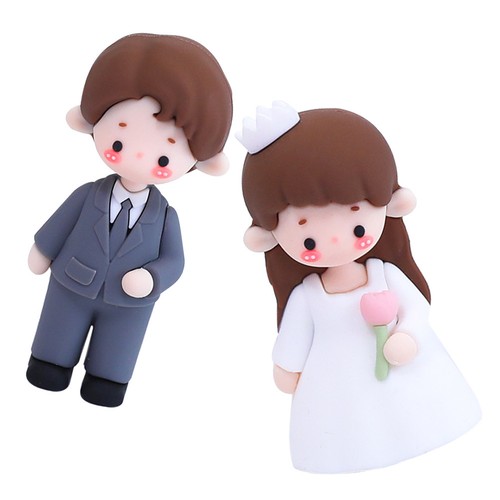 2pcs wedding cake topper - topper, bride