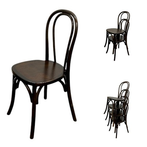 Dark wooden bentwood chairs - wooden,