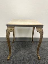Vintage Brass and Marble Side